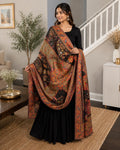 Black multicolour dupatta Handmade , Handwoven , Elegant vibrant & Authentic