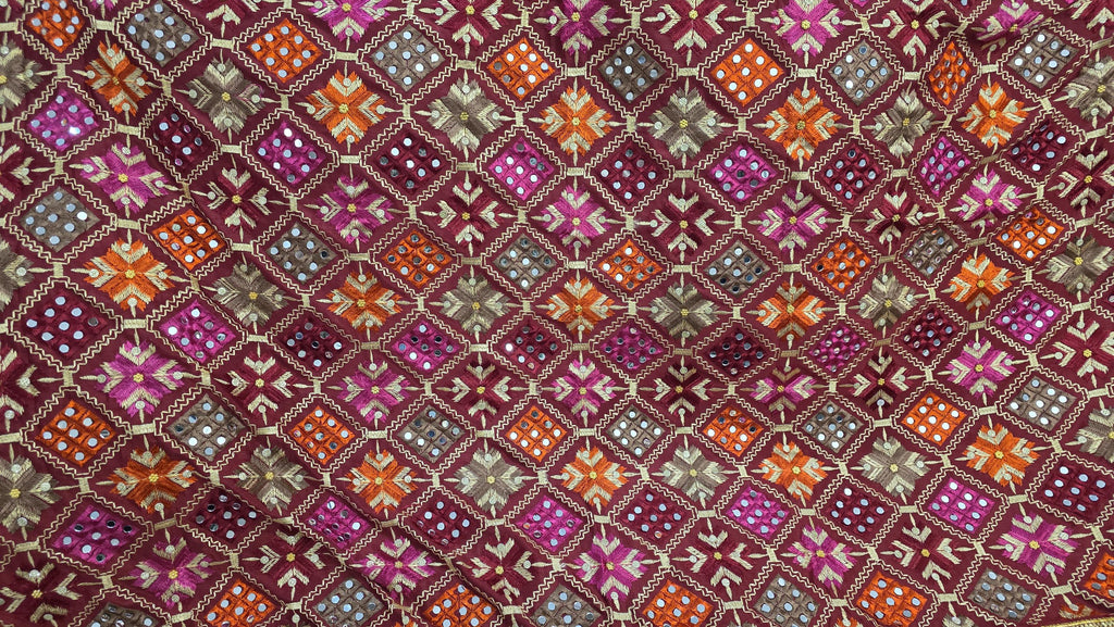 Colorful Mirror Work Dupatta | Indian Embroidered Dupatta | Multicolor Bandhani Style Shawl | Garba Navratri Dupatta | Boho Festive Scarf