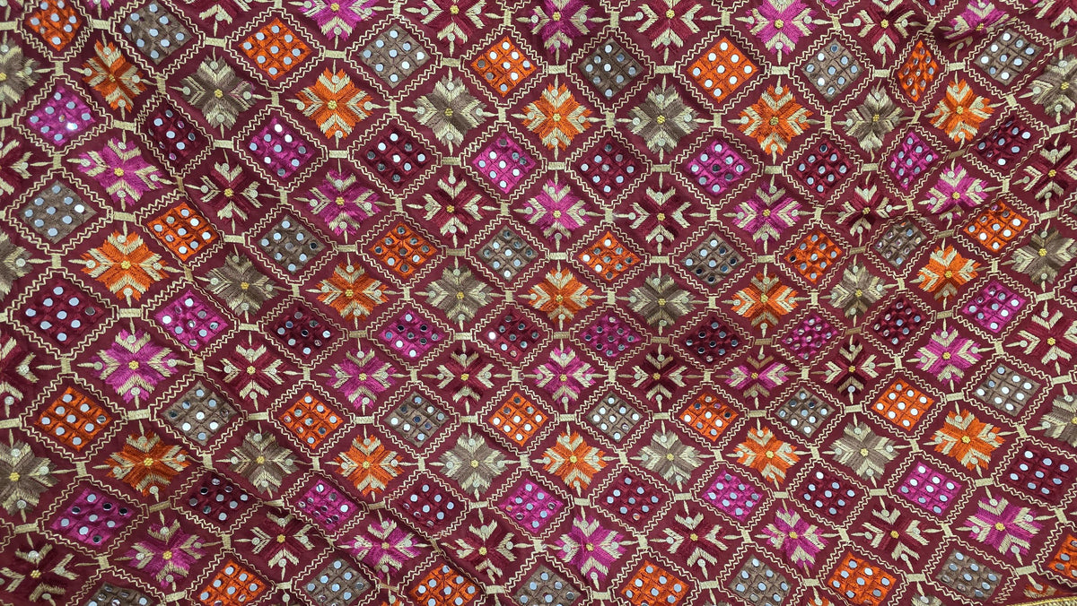 Colorful Mirror Work Dupatta | Indian Embroidered Dupatta | Multicolor Bandhani Style Shawl | Garba Navratri Dupatta | Boho Festive Scarf