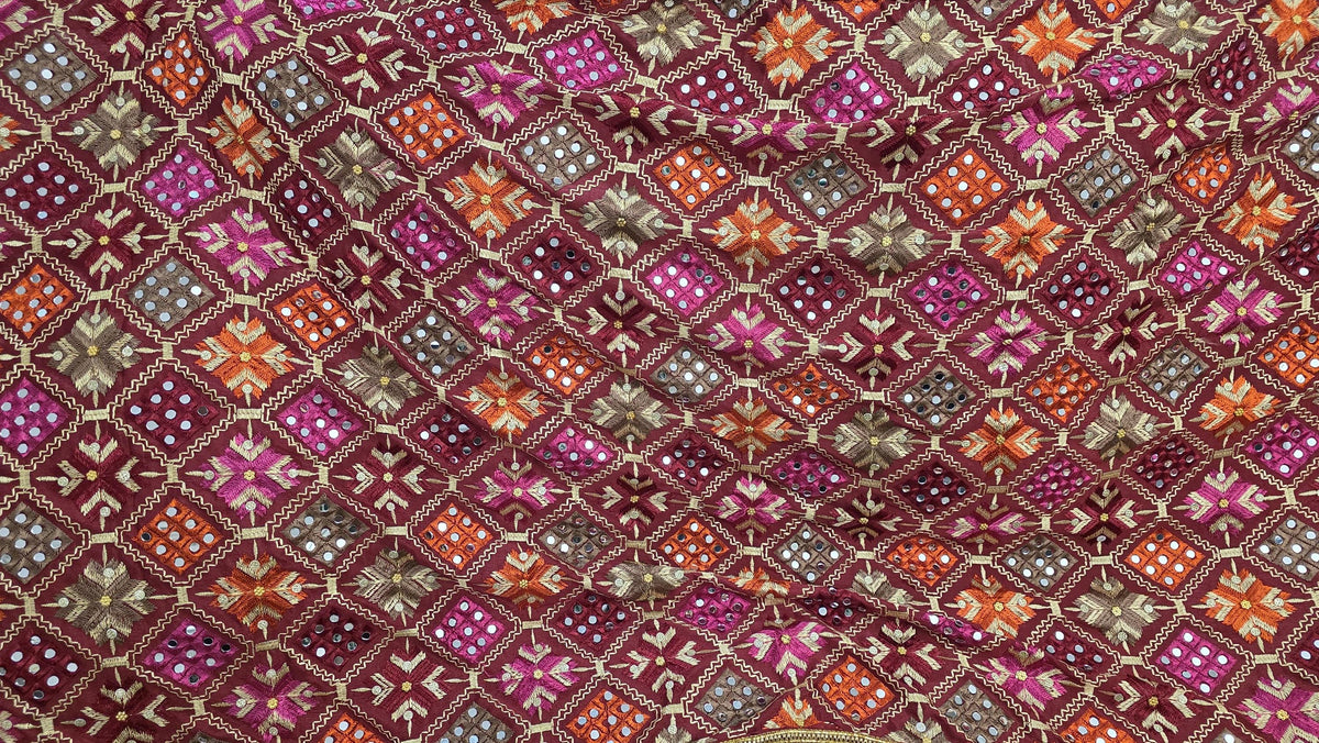 Colorful Mirror Work Dupatta | Indian Embroidered Dupatta | Multicolor Bandhani Style Shawl | Garba Navratri Dupatta | Boho Festive Scarf
