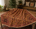 Light brown Multicolour floral Work Dupatta with Mirror Work | Indian Ethnic Festive Scarf