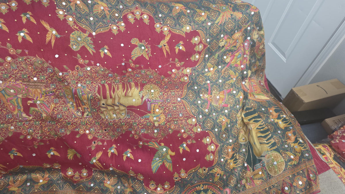 Pink multicolour dupatta Handmade , Handwoven , Elegant vibrant & Authentic