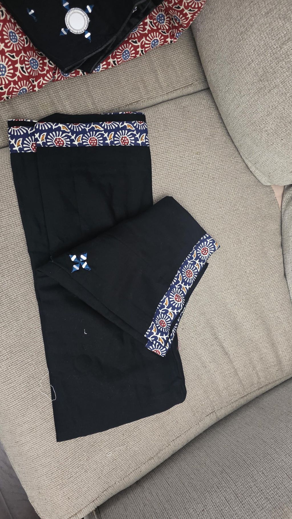 Black Ajrak Lehenga Choli Set | Traditional Indian Garba Outfit