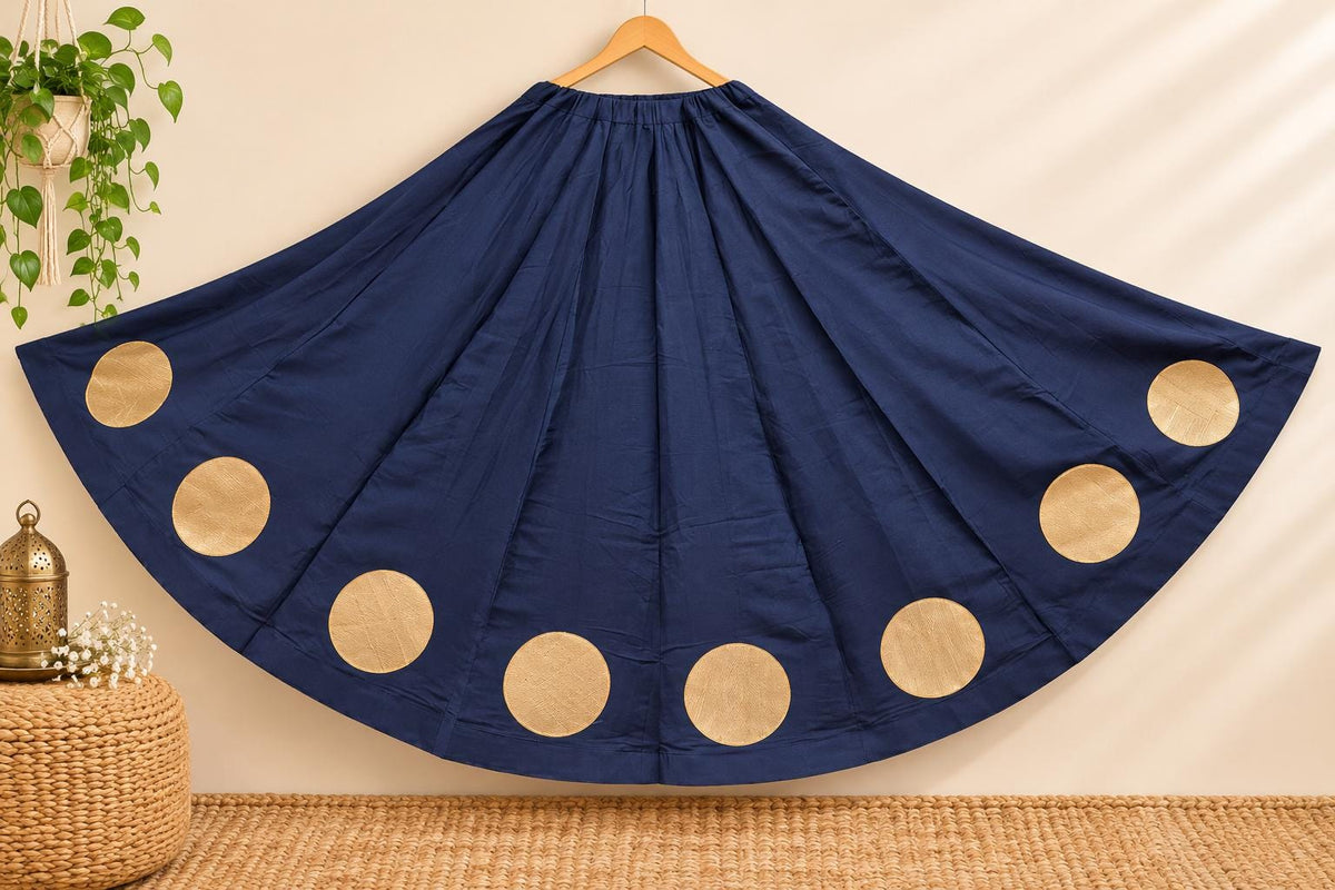 Gota Gola Patch Rayon Flared Skirt – 7 Meter Flair | Indian Ethnic Wear