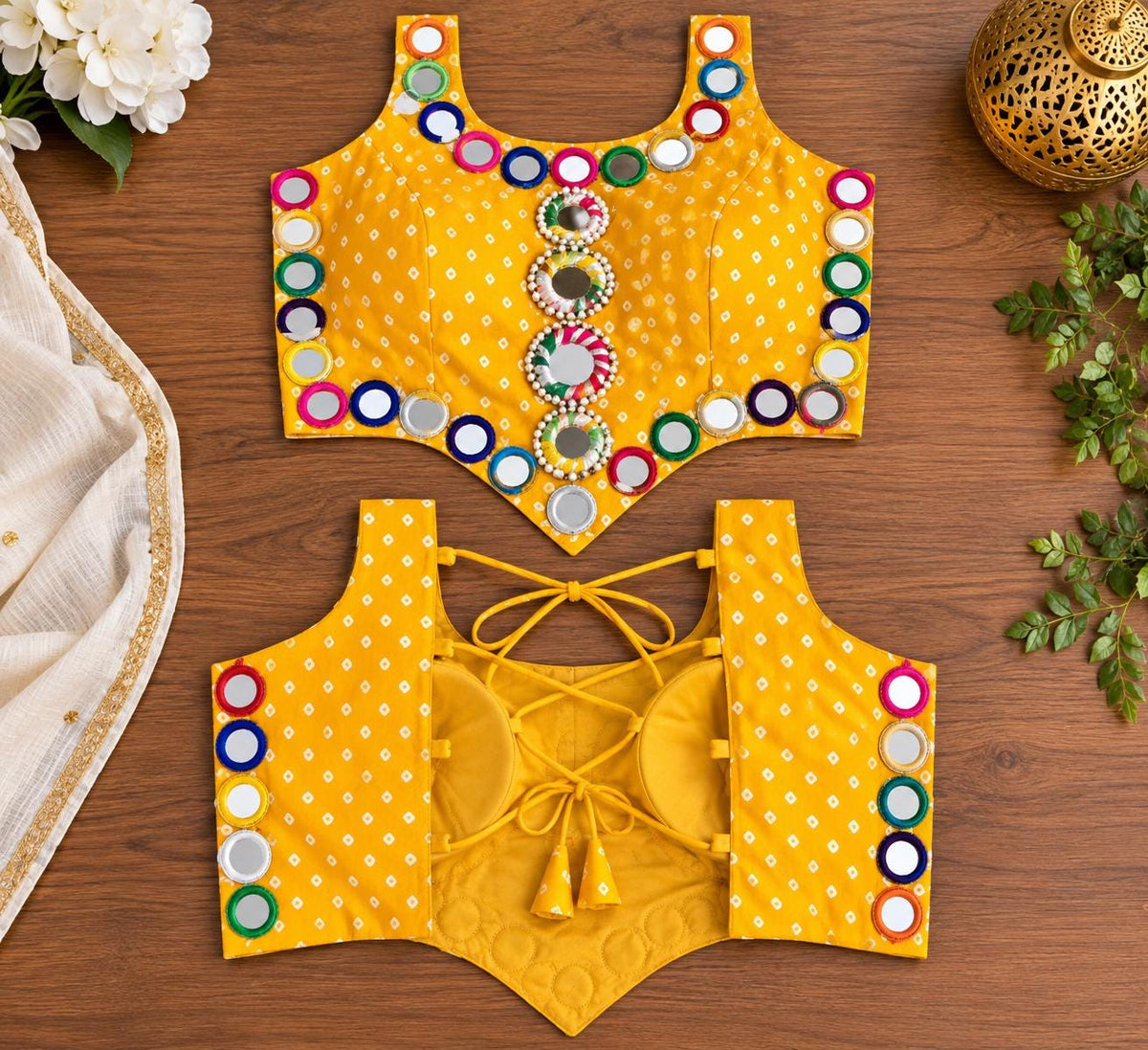 Garba Navratri blouse with Mirror Work.