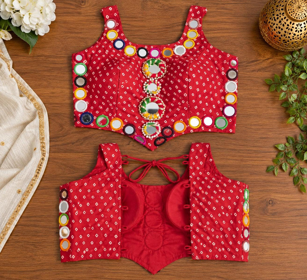 Garba Navratri blouse with Mirror Work.