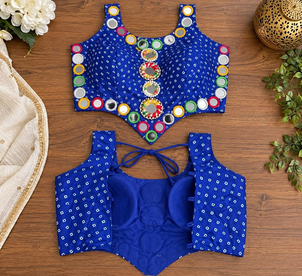 Garba Navratri blouse with Mirror Work.