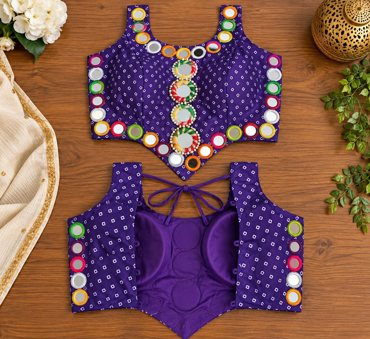 Garba Navratri blouse with Mirror Work.