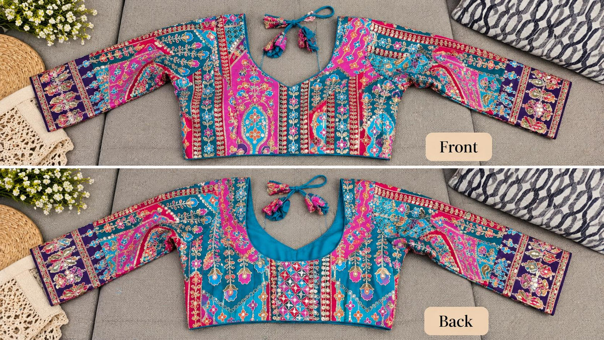 Printed Indian Blouse | Ready to Wear Saree Blouse | Ethnic Blouse | Garba & Navratri Blouse | Indian Traditional Wear