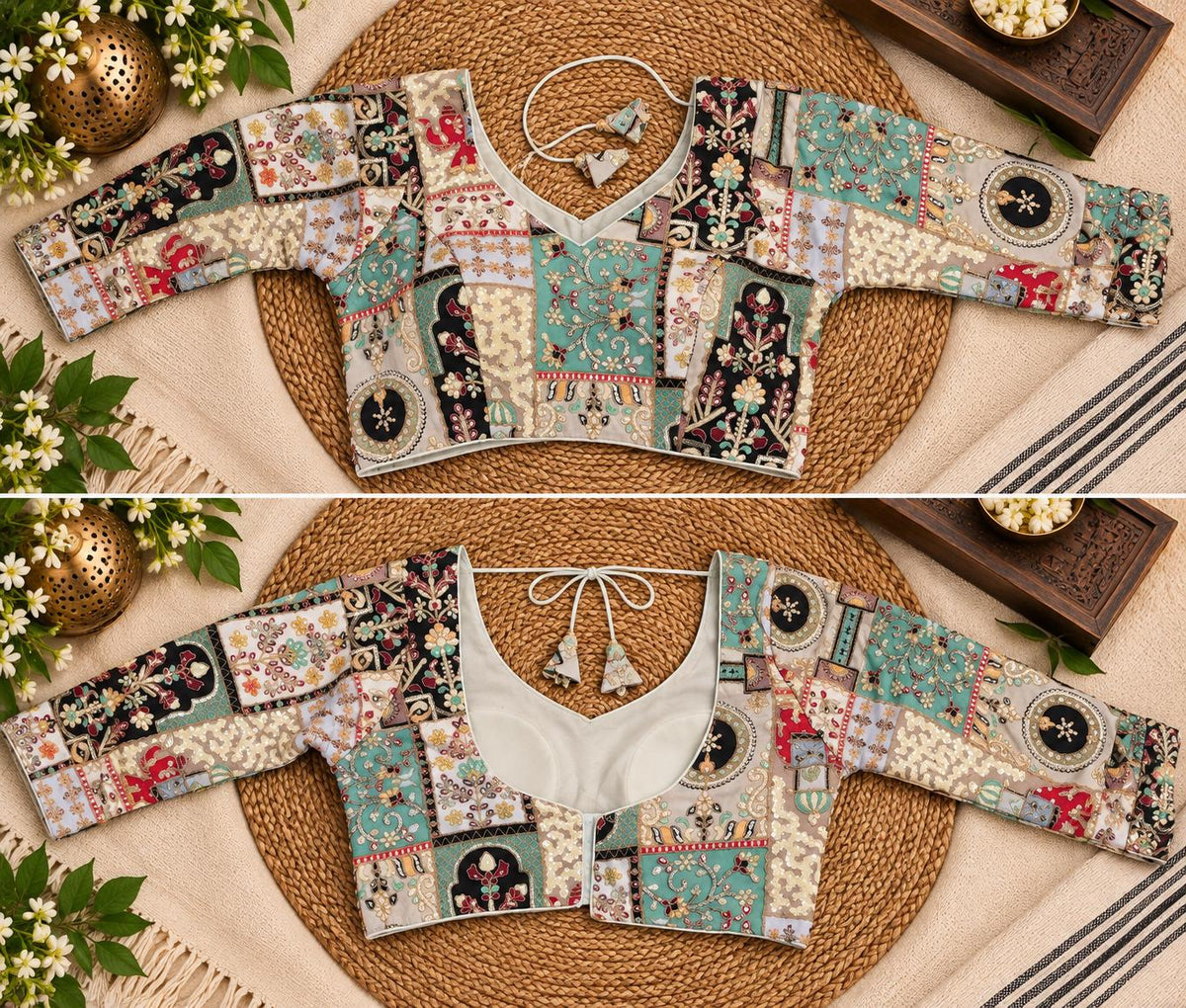 Printed Indian Blouse | Ready to Wear Saree Blouse | Ethnic Blouse | Garba & Navratri Blouse | Indian Traditional Wear