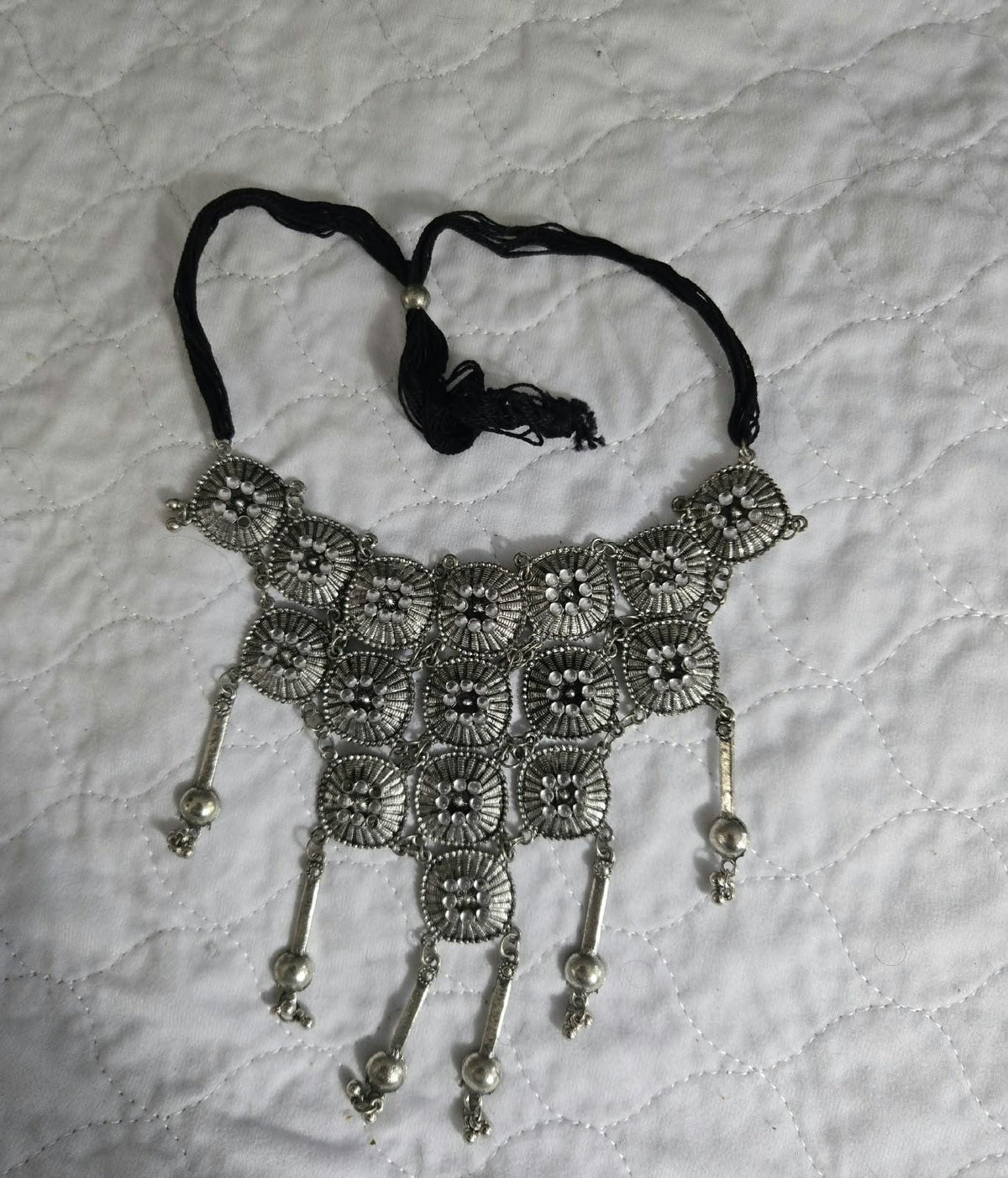 Oxidized Silver Necklace Set, Indian Tribal Jewelry, Garba Jewelry, Navratri Necklace, Gujarati Jewelry, Boho Statement Jewelry ( code 1)