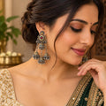 Oxidized Silver earings Jewelry, Garba Jewelry, Navratri Necklace, Gujarati Jewelry, Boho Statement Jewelry ( code 3)