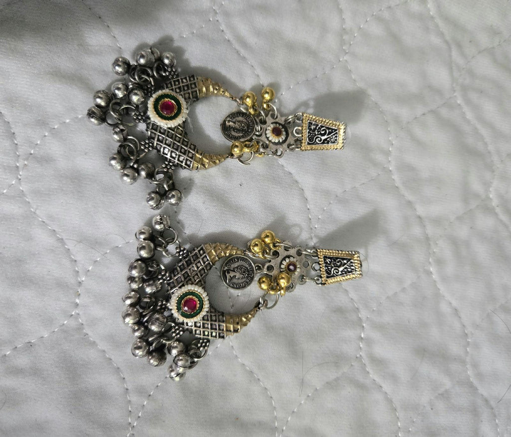 Oxidized Silver earings Jewelry, Garba Jewelry, Navratri Necklace, Gujarati Jewelry, Boho Statement Jewelry ( code 4)