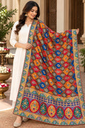 Pure Chinnon Dupatta | Designer Indian Dupatta | Multicolor Embroidered Dupatta | Festive Dupatta | Garba Navratri Dupatta | Chinnon Stole