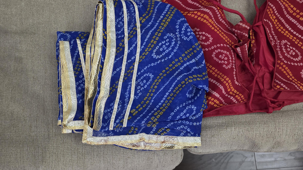 Handcrafted Bandhani Lehenga Set | georgette Navratri Garba Outfit | Indian Ethnic Wear