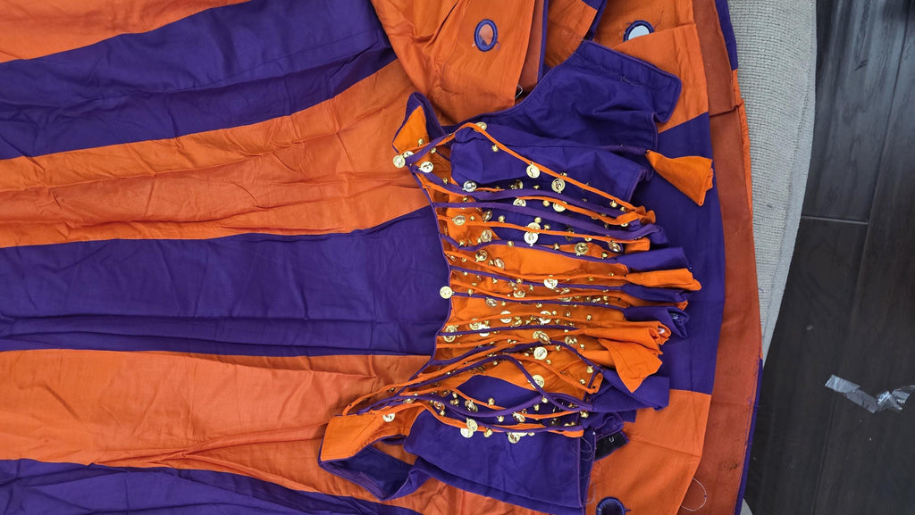 Purple Orange Garba Blouse | Navratri Chaniya Choli Blouse | Gujarati Garba Crop Top | Dandiya Blouse | Mirror & Coin Embellished Blouse