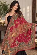 Pink multicolour dupatta Handmade , Handwoven , Elegant vibrant & Authentic
