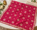Pure Chinnon Dupatta with Mirror Work | pink Embroidered Dupatta | Indian Chiffon Dupatta | Festive Wedding Scarf | Ethnic