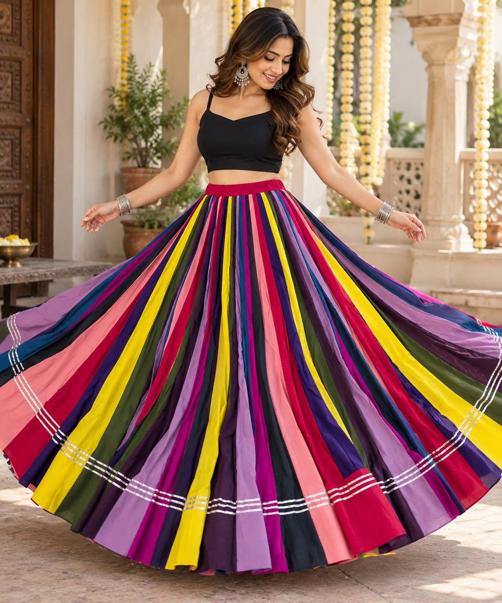Mutilcolurskirt 100 kalli 20 m flair | Festive & Party Wear | Ishq by Isha
