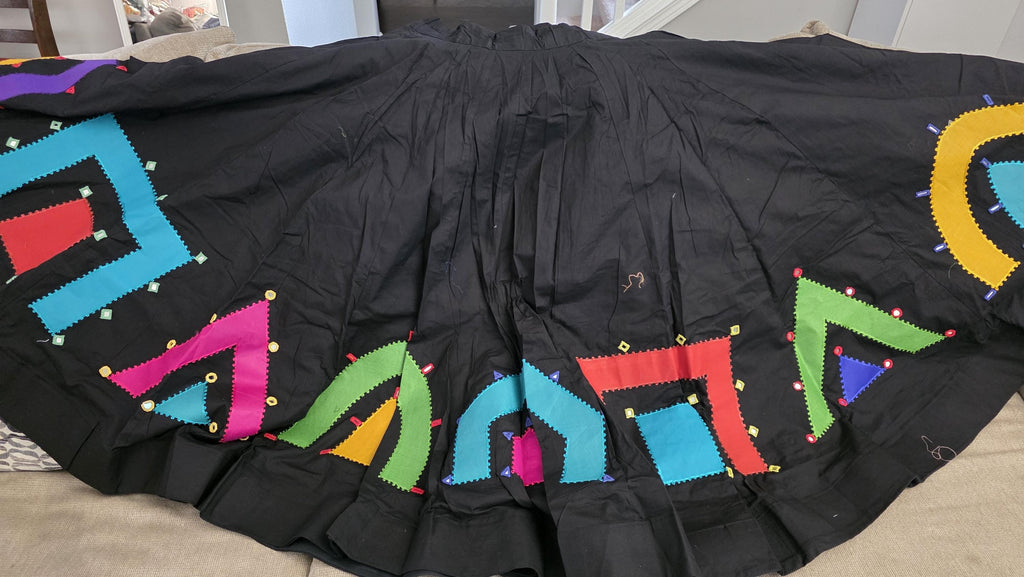 Black Flared Skirt 20 m flair | Festive Party Wear Cotton fabric