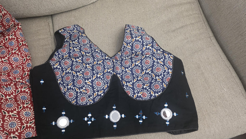 Black Ajrak Lehenga Choli Set | Traditional Indian Garba Outfit
