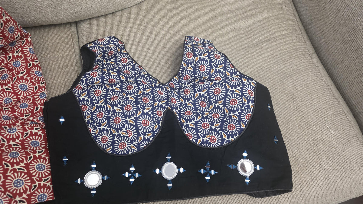 Black Ajrak Lehenga Choli Set | Traditional Indian Garba Outfit