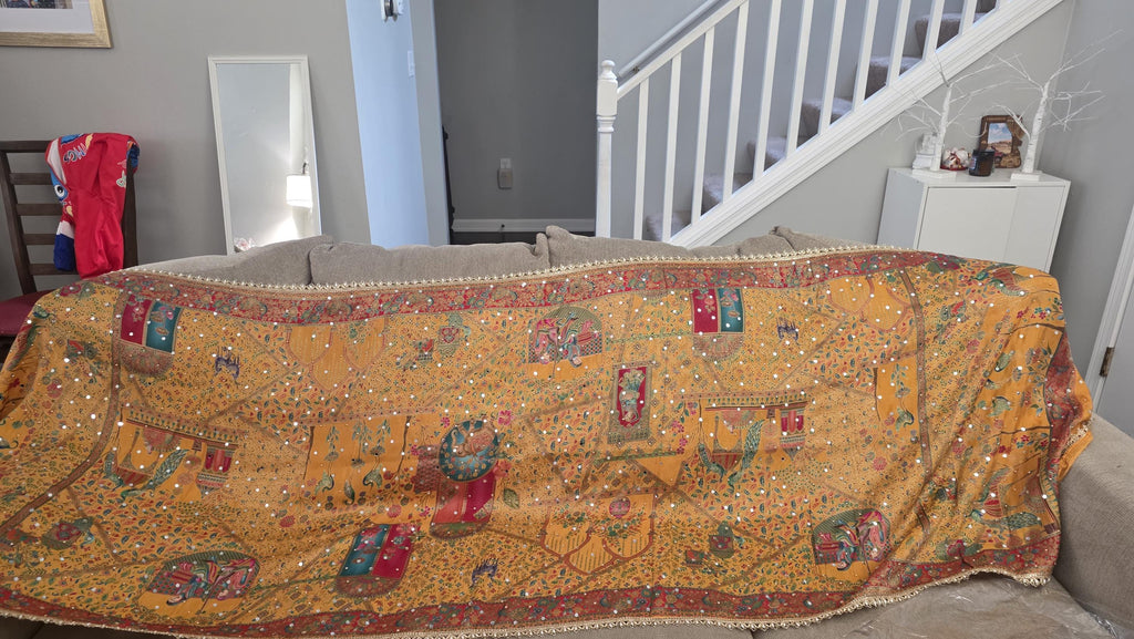 Yellow Mughal art dupatta