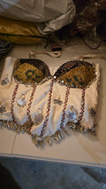 Garba Blouse | Gujarati Chaniya Choli Blouse | Mirror Work Embroidered Blouse | Navratri Dandiya Blouse |White Blouse