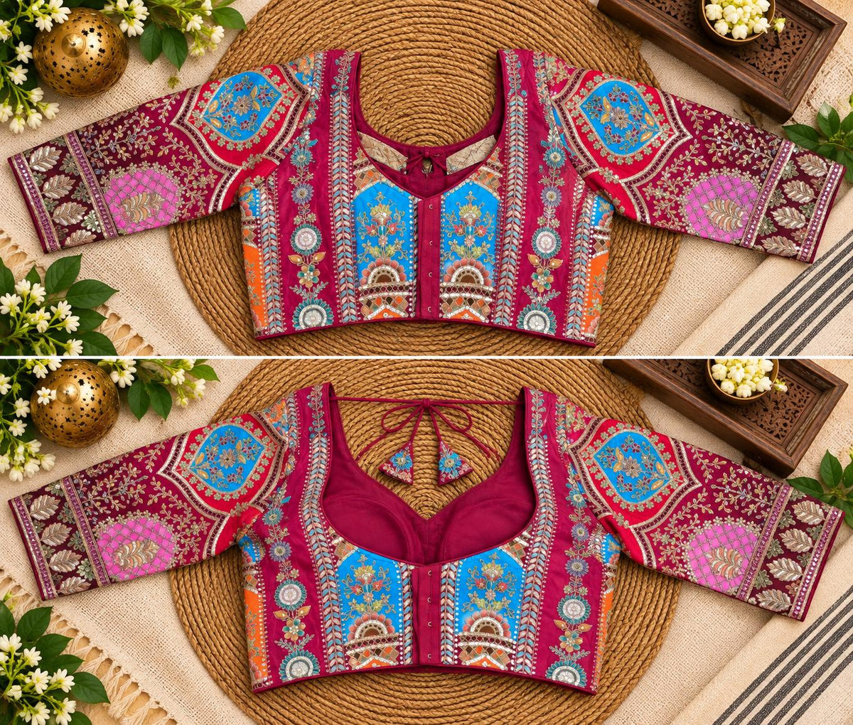 Printed Indian Blouse | Ready to Wear Saree Blouse | Ethnic Blouse | Garba & Navratri Blouse | Indian Traditional Wear