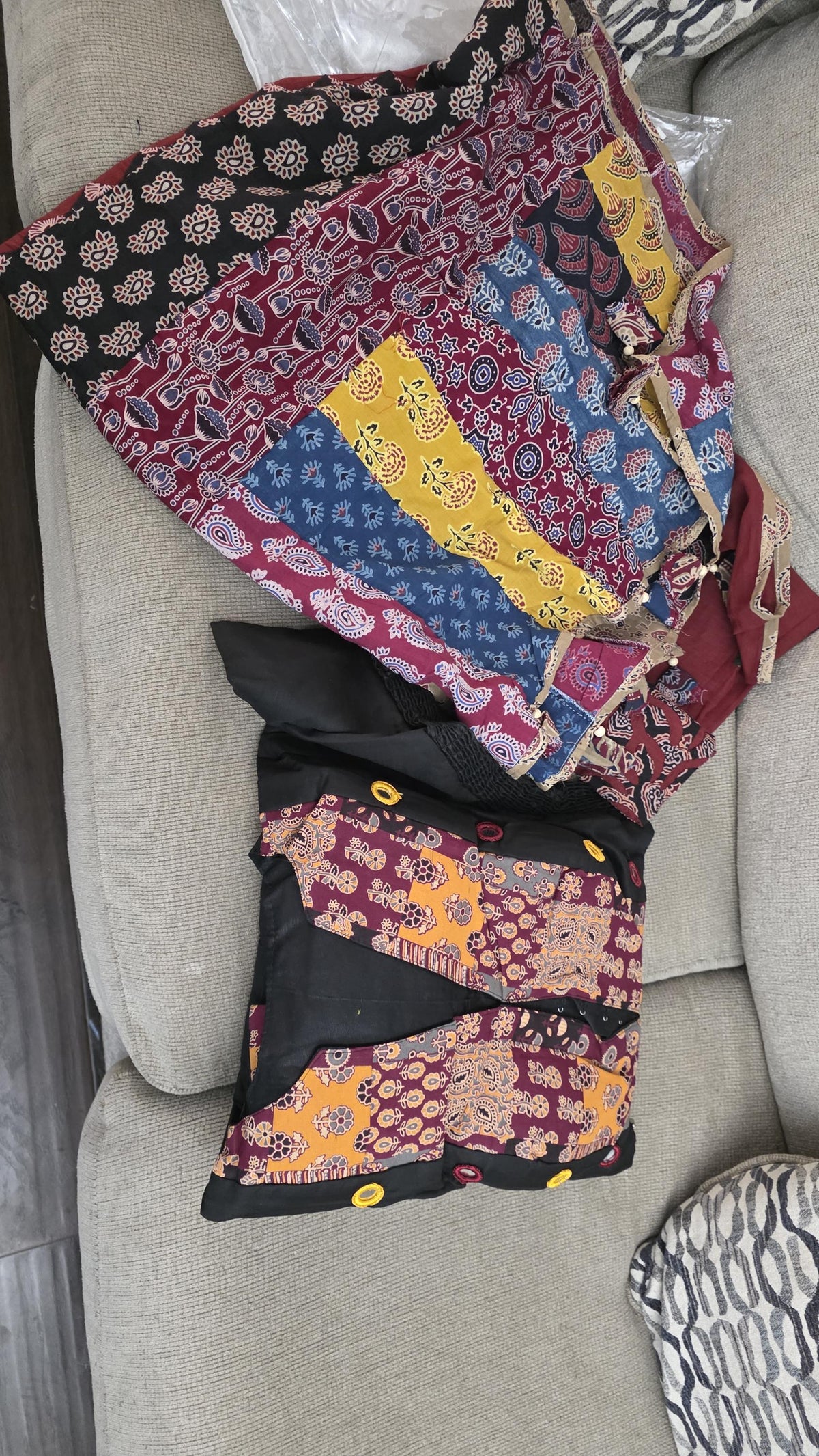 Garba Ajarak Print Lehenga | black Multicolored Ethnic Skirt | Navratri Ghagra Choli with strechable blouse and dupatta