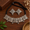 Oxidized Silver Necklace Set with earings Jewelry, Garba Jewelry, Navratri Necklace, Gujarati Jewelry, Boho Statement Jewelry ( code 12)