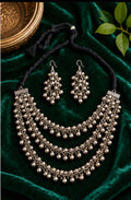 Oxidized Silver Necklace Set with earings Jewelry, Garba Jewelry, Navratri Necklace, Gujarati Jewelry, Boho Statement Jewelry ( code 14)