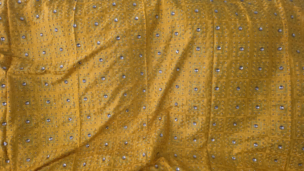 Handmade , Handwoven , Elegant vibrant & Authentic yellow Phulkari Dupatta / Indian Scarf. Hand embroidered .