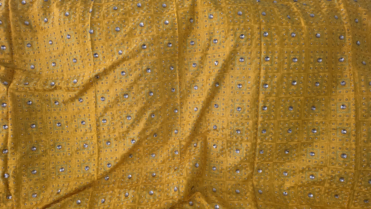 Handmade , Handwoven , Elegant vibrant & Authentic yellow Phulkari Dupatta / Indian Scarf. Hand embroidered .