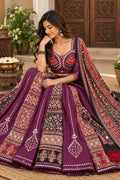 Purple arri work Patchwork Lehenga Set | Festive Indian Wedding Wear (Stitched)
