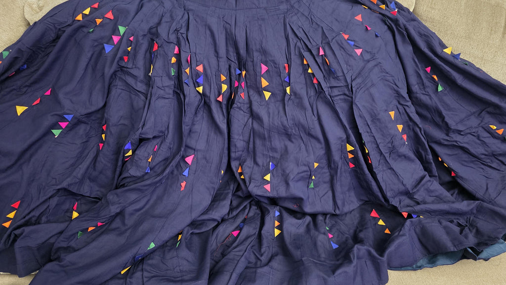 Navy blue Flared Skirt 20 m flair | Festive Party Wear Cotton skirt