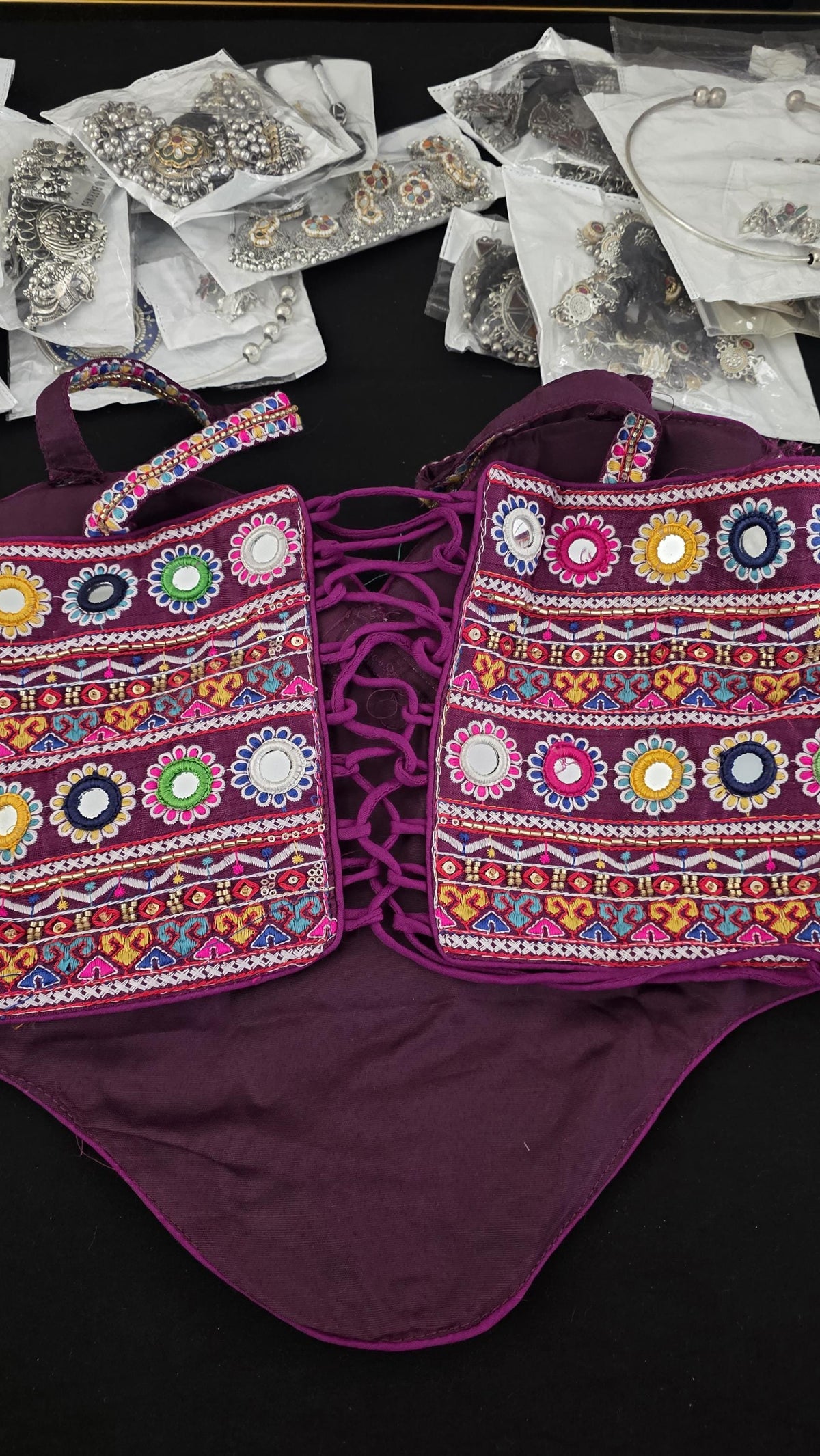 Purple Hand Embroidered Garba Blouse | Gujarati Chaniya Choli Blouse | Mirror Work & Cowrie Shell Blouse | Navratri 2026 | Handmade Ethnic