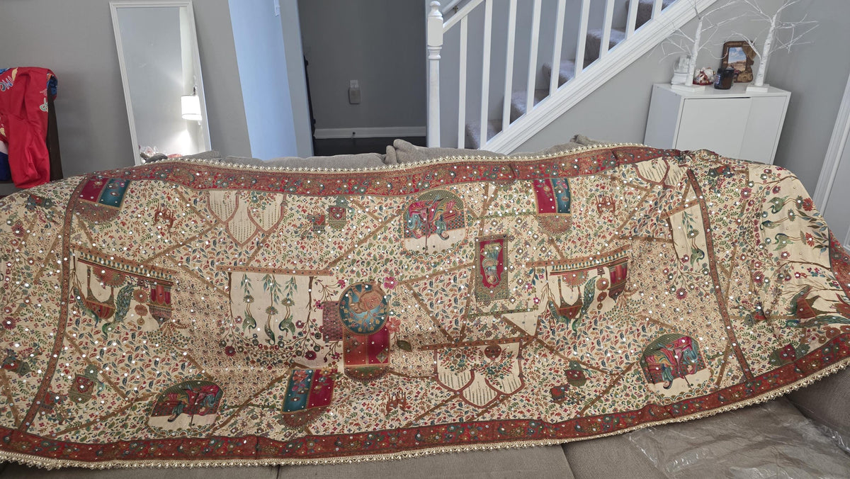 Beige Mughal art dupatta
