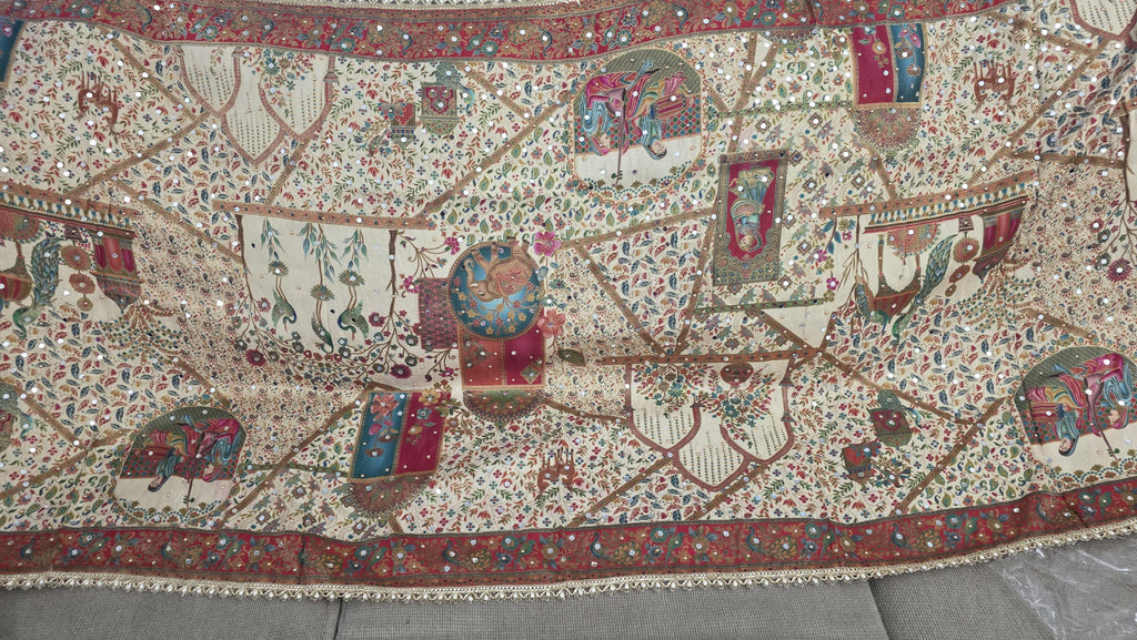 Beige Mughal art dupatta