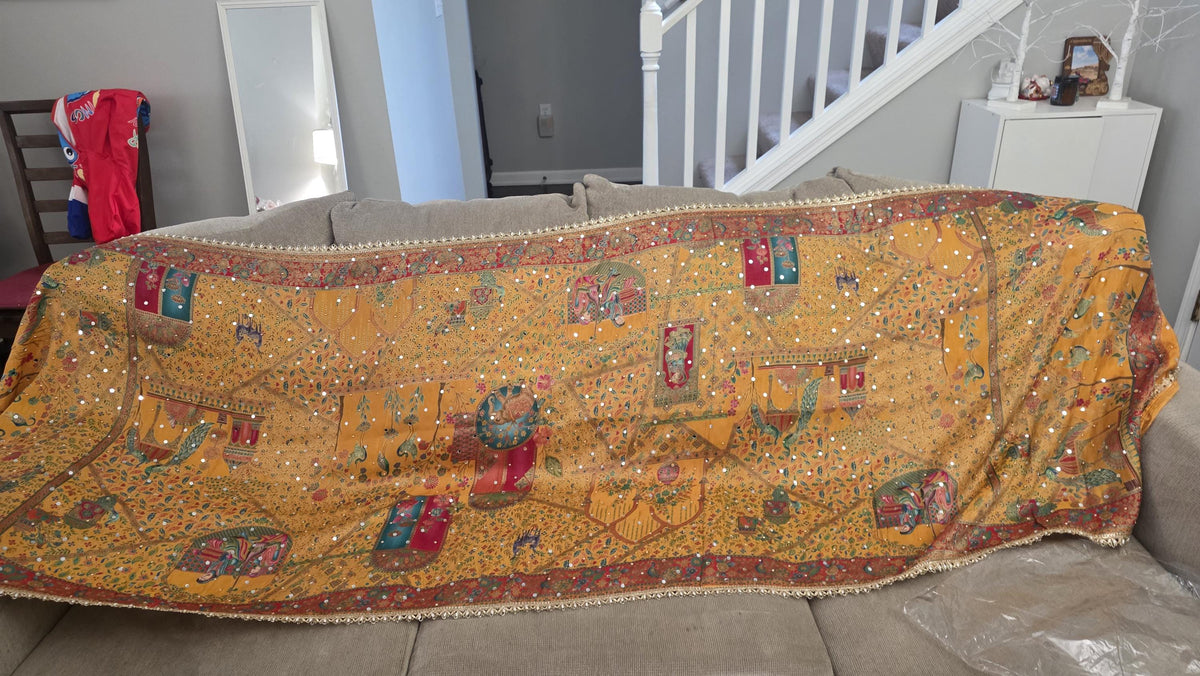 Yellow Mughal art dupatta
