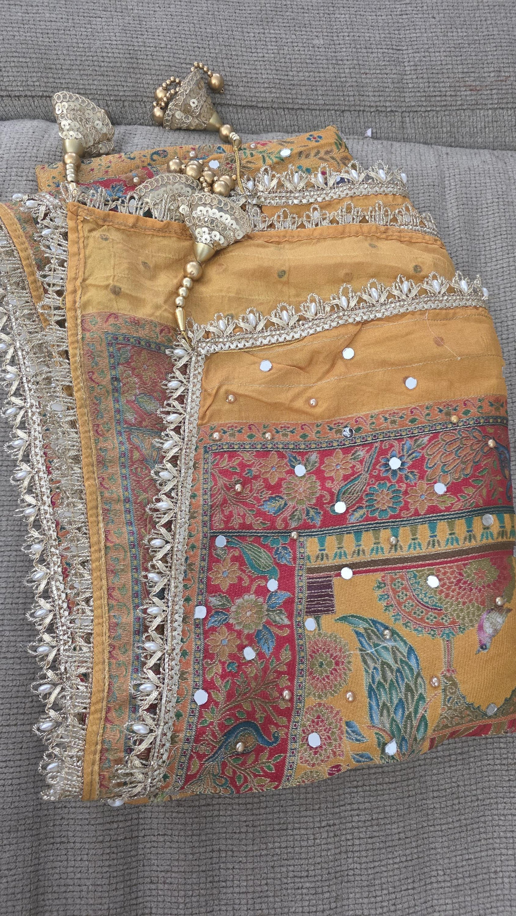 Yellow Mughal art dupatta
