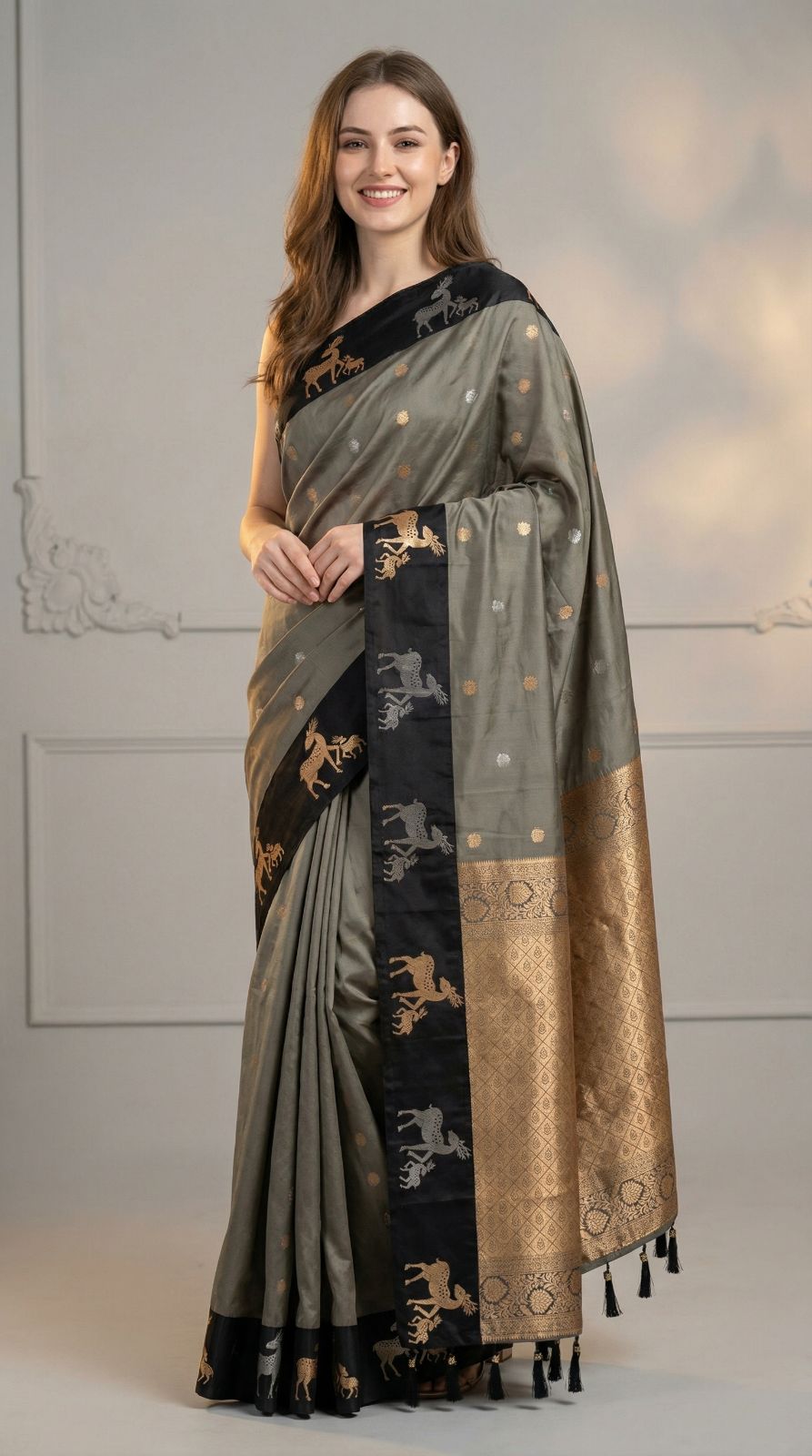 Premium banarasi soft silk saree with zari weaving work