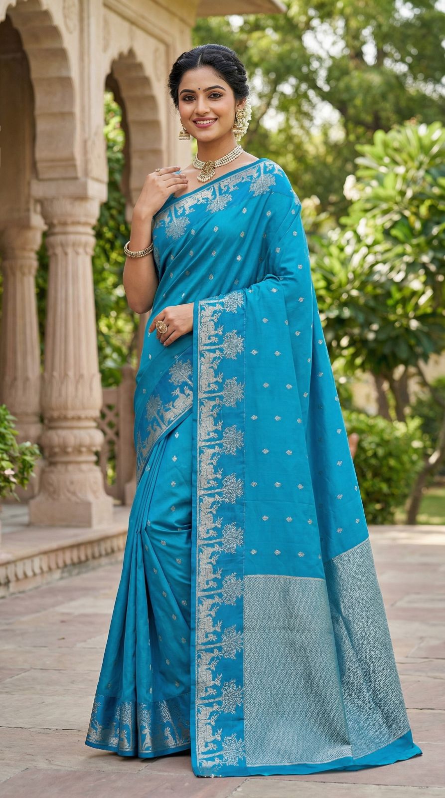 Banarasi soft silk saree with zari weaving work