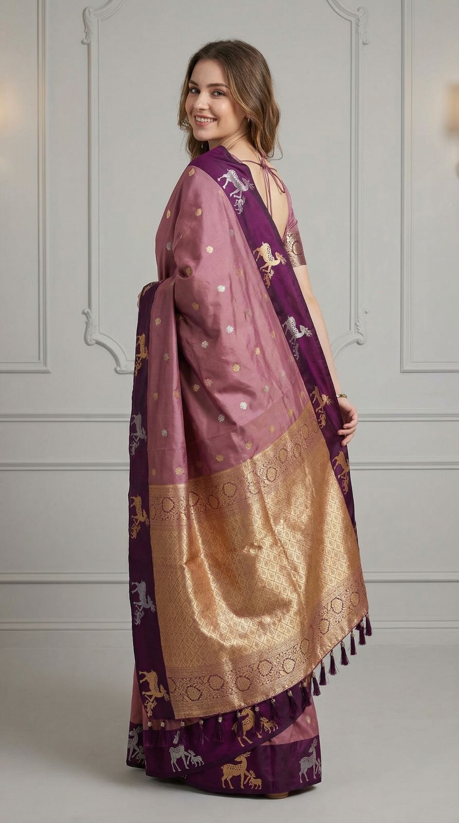 Premium banarasi soft silk saree with zari weaving work