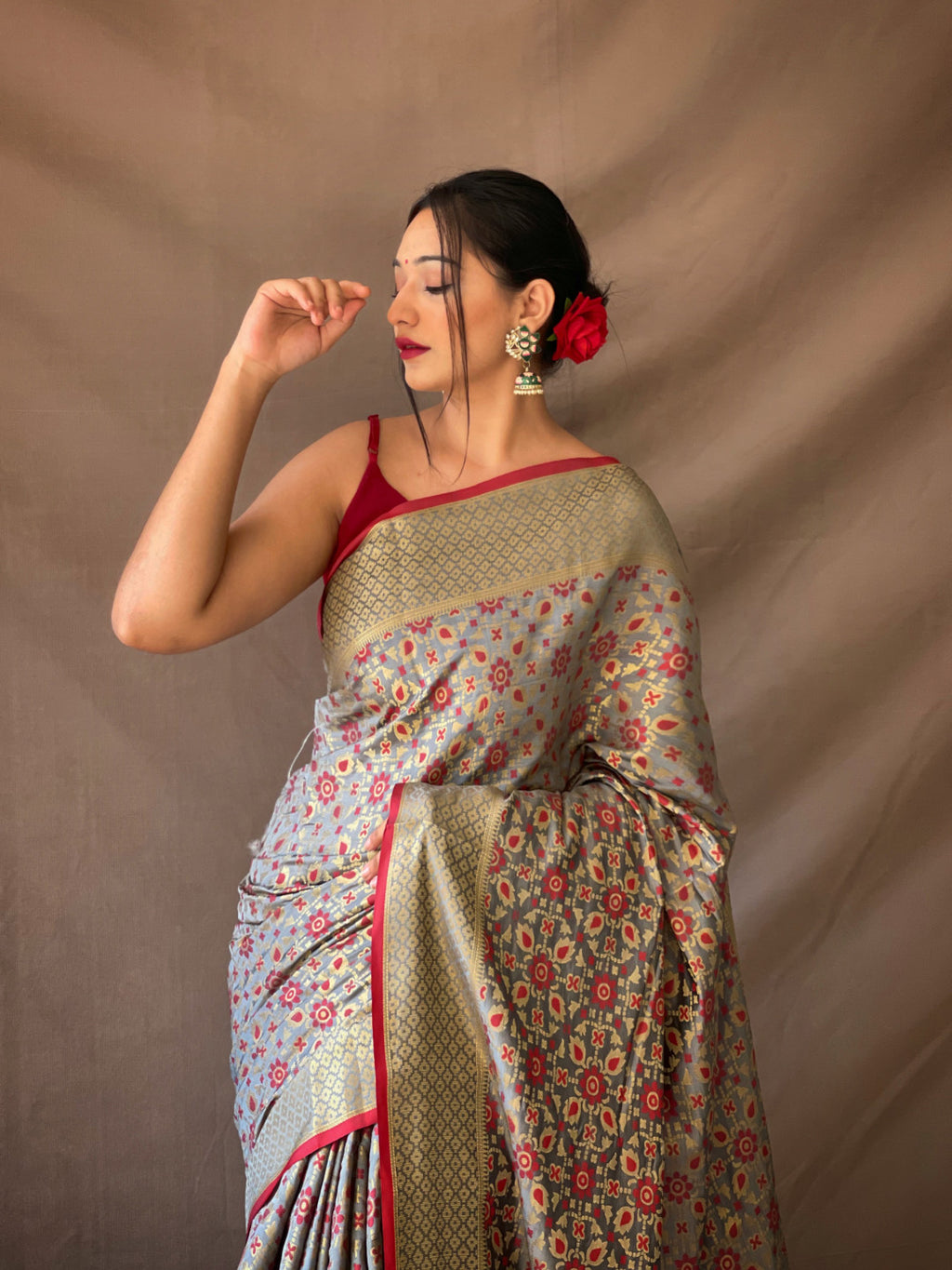 Patola silk saree with zari weaving work