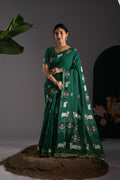 Soft Muga cotton saree with pichwai border weaving work