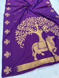 Premium soft banarasi silk saree with pichwai zari weaving work