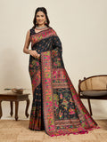 Pashmina silk saree with meenakari weaving work