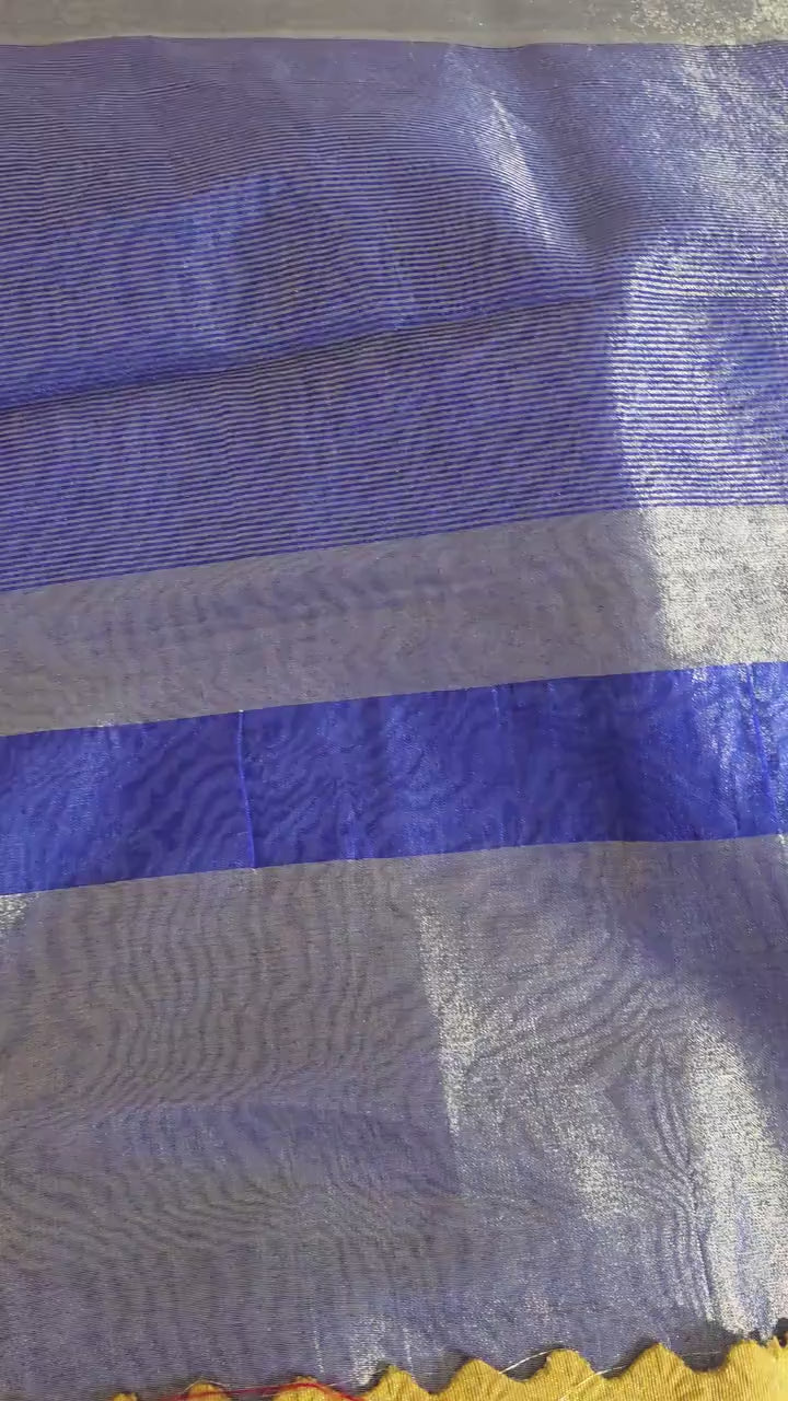 Blue golden Tissue Banarasi Saree – Handwoven Elegance | Ishq by Isha