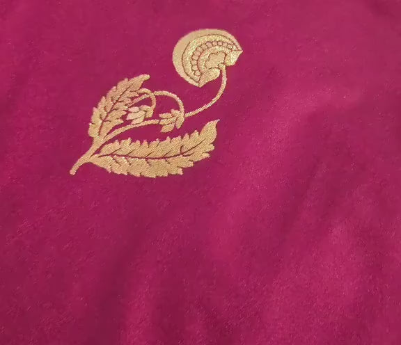 Exquisite Purple Banarasi Saree  Handwoven Elegance. Fall and Pico done